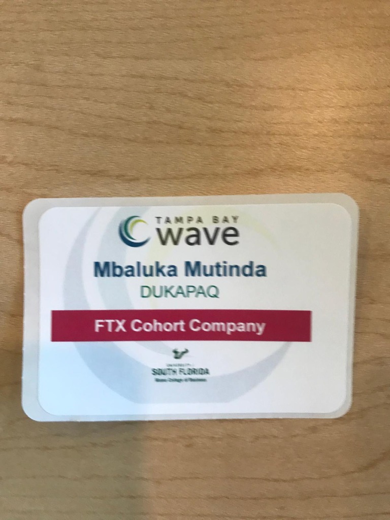 DUKAPAQ’s FinTech|X Cohort badge at Tampa Bay Wave
